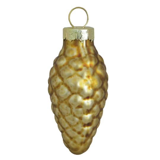 Whitehurst 56ct. 2&#x22; Matte Gold Glass Pinecone Ornaments